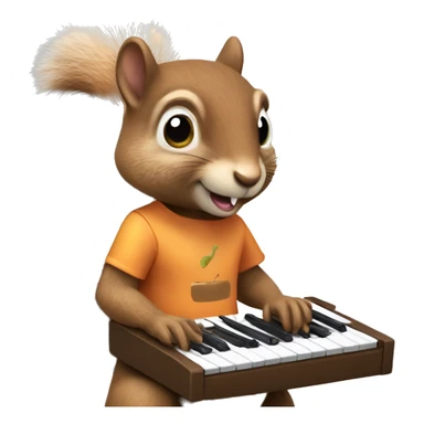 Squirrel play synthesizer sticker