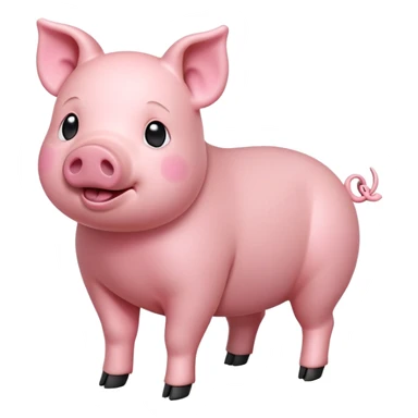 cinematic-[realistic pig]-realistic-full-body-standing-emoji,-tail-flicking-lazily,-head-tilted-dramatically,-sleek-[pink]-skin,-simplified-yet-realistic-focused-features,-highly-detailed,-glowing-with-an-almost-sarcastic-glow sticker
