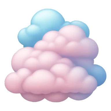 Pastel pink and blue clouds sticker