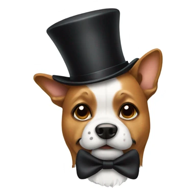 Dog with a top hat sticker
