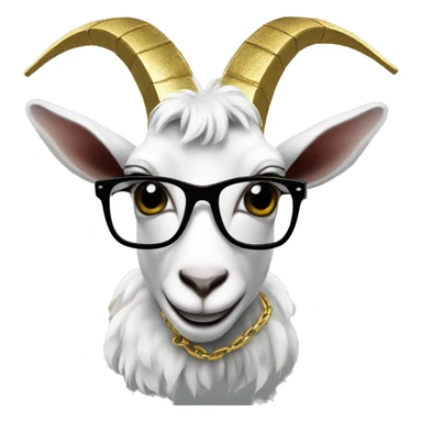 Goat with a gold chain and glasses sticker