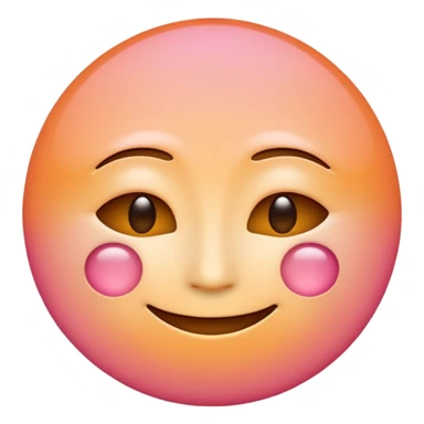 minimalist illustration of a warm glowing emoji face representing anonymous emotional connection. soft orange-pink gradient, gentle smile, organic round form, light diffusion, sense of warmth and intimacy, subtle glow around the edges, smooth and friendly aesthetic. sticker