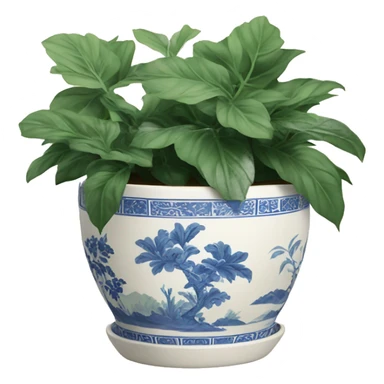 vintage Chinoiserie plant pot sticker