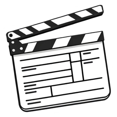 extreme minimalism clapperboard, single line drawing, barely recognizable outline sticker