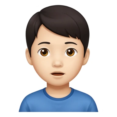 asian kid wow face sticker