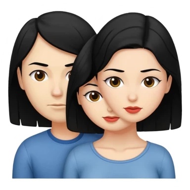 I want an female with black hair in doggystyle sex position with her head facing me and her ass facing away & then a guy behind her eating her ass sticker