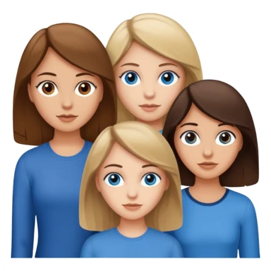 three friends: one girl who is white, has brown hair and brown eyes; one girl who is dirty blonde with blue eyes; one girl who is tan with dark brown hair and dark brown eyes sticker