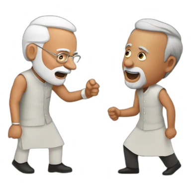 Modi and Rahul fight sticker
