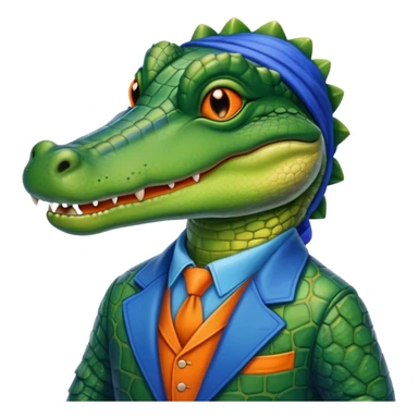 Gay alligator in blue and orange sticker