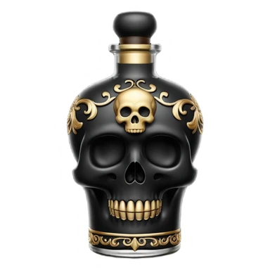 an elegant black poison bottle, no skull, no bones sticker