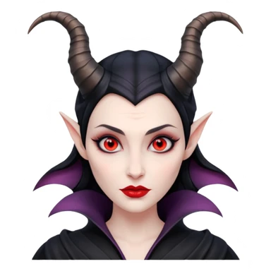 Maleficent villain with horns red eyes sticker