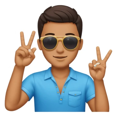 Cool guy with sunglasses flipping you off while on the beach sticker