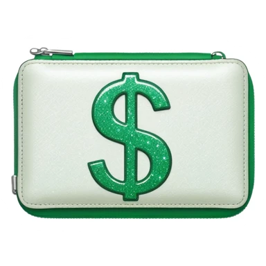 glitter white wallet green symbol $ sticker
