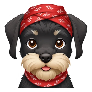Black Mini schnauzer with red bandana sticker