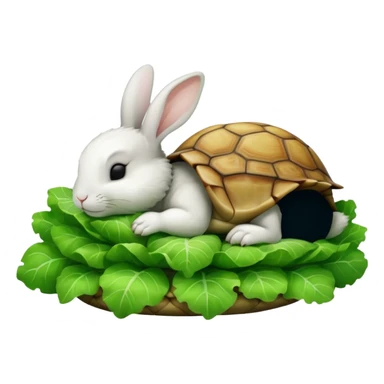  lapin qui dort et la tortu qui mange de la letu sticker