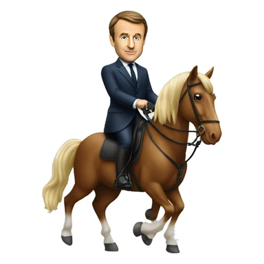 Emmanuel Macron sur un cheval sticker
