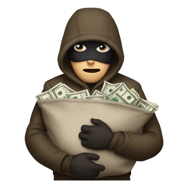 A robber holding a sack of Money sticker