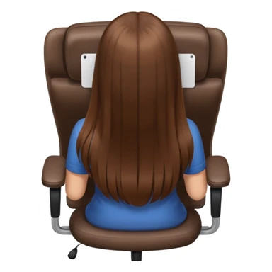 Woman sitting on an office chair from the Back of head with long hair sticker