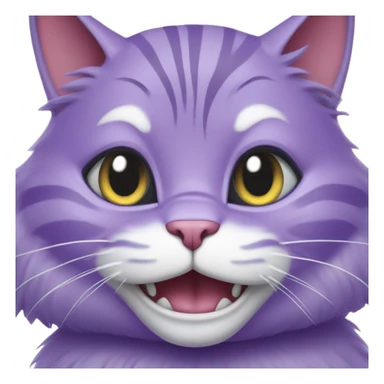 purple cat with a big smile alice in wonderland sticker