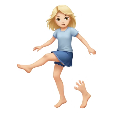 girl with feet kicking up sticker