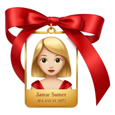 profile card wrapped with a ribbon sticker