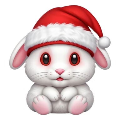 Peluche lapin noel sticker
