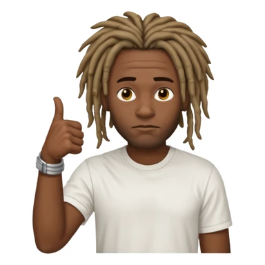 Thumbs down black skinned guys with dreads with his thumbs pointing down sticker