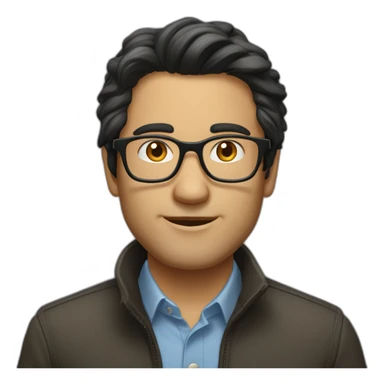 dark hair glasses technical expert vc investor casual medium length hair sticker