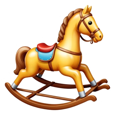 Gradient colored rocking horse toy sticker