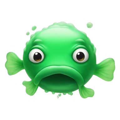 Green Blobfish With Green Smoke Coming Out Of It's Mouth sticker