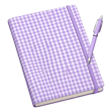 Cute  journal cover, pastel purple gingham pattern
Handwritten feminine typography, soft aesthetic, cozy girl vibe
Clean product mockup, minimal shadows, lifestyle stationery style sticker