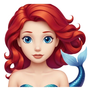 Ariel mermaid with red hair sticker