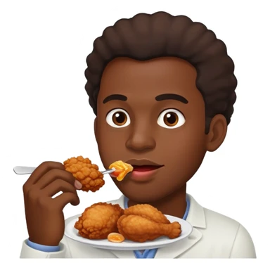 black guy eating chicken sticker