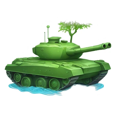 tank with water and algae sticker