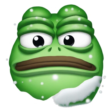 pepe the frog covered in snow sticker