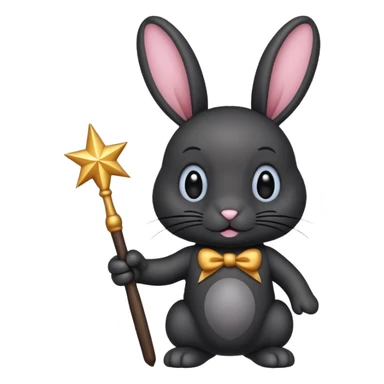 Black bunny with wand  sticker