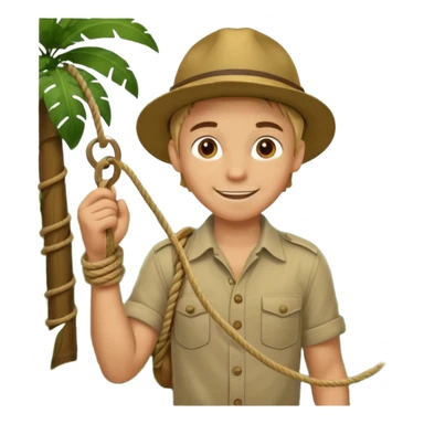 Boy + rope,Jungle Explorers. sticker