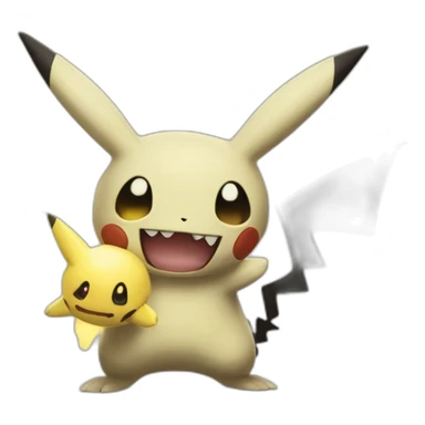 pokemon Mimikyu abrazando a pokachu sticker