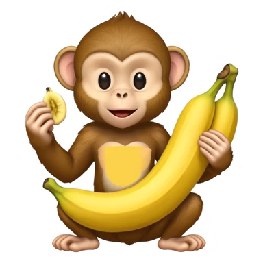 monkey with banana  sticker
