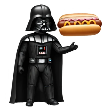 Dark vador with a hot dog sticker
