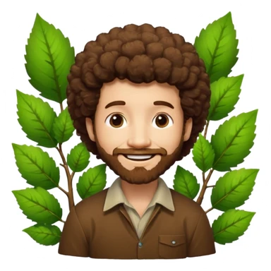 Bob Ross and Happy Little trees sticker