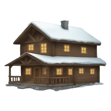 winter cabin sticker