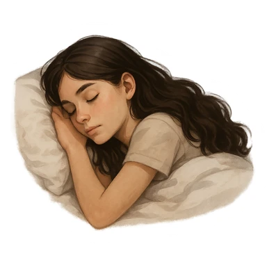 brunette girl sleeping, variation 4 sticker
