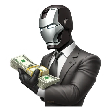 Iron man offering money sticker