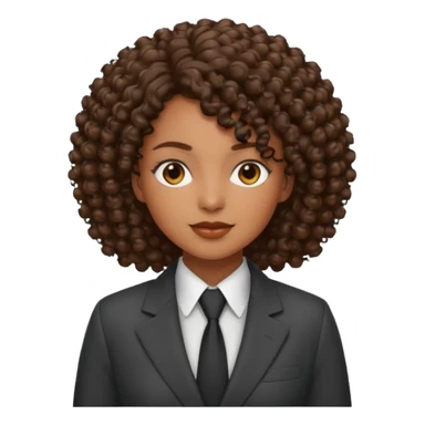 curly-haired black woman in a suit sticker