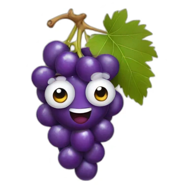 grapes with a face sticker
