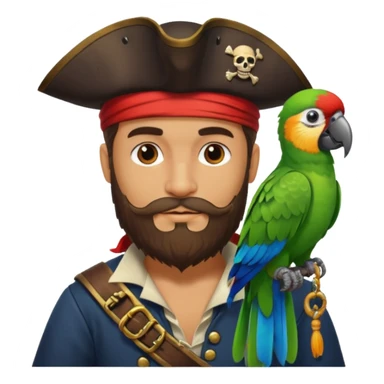 pirate and parrotپرنیس sticker