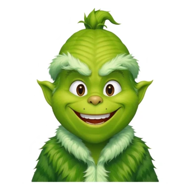 Grinch in green fur coat sticker