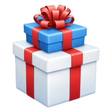 blue white present with fireworks sticker