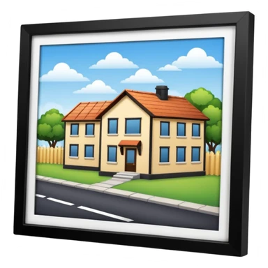 real estate site. A pc with houses that is for sold or rent sticker